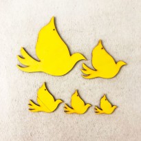 Σετ Ξύλινα Κίτρινα Πουλιά