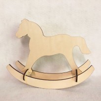 Ξύλινο Άλογο Καρουζέλ 3D